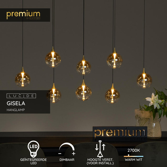 Lucide Premium GISELA Hanglamp - Amber