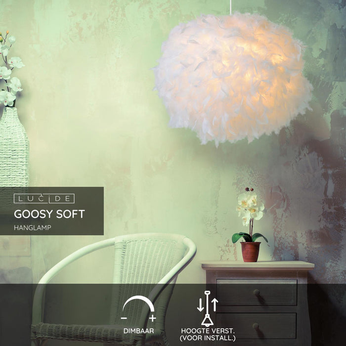 Lucide GOOSY SOFT Hanglamp - Wit