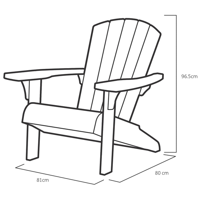 Keter Troy Adirondack Tuinstoel - set van 2 - 85x80x96,5cm - Grijs