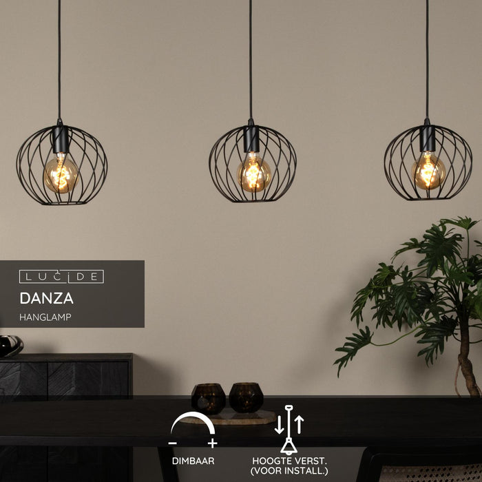 Lucide DANZA Hanglamp - Zwart