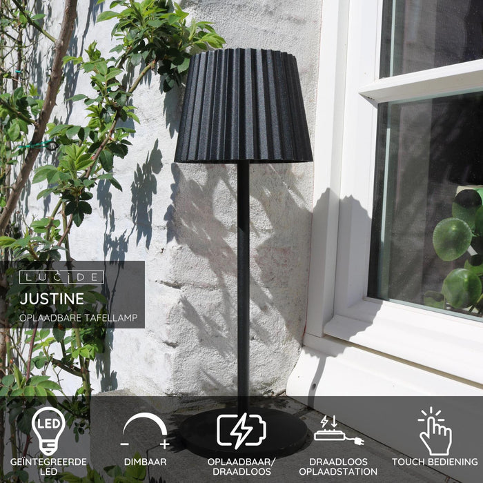 Lucide JUSTINE Tafellamp - Zwart