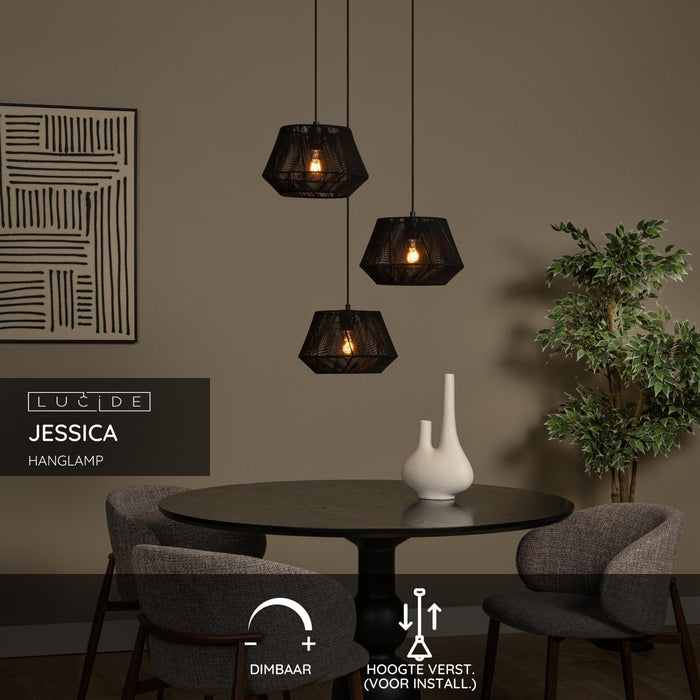 Lucide JESSICA Hanglamp - Zwart