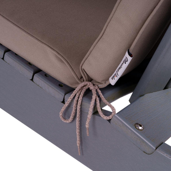 Adirondack tuinstoel met voetenbankje grijs