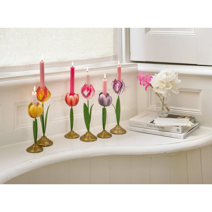 Pip Studio - Tulpen Kandelaar - Woonaccessoire - Roze - 21cm - 2 stuks