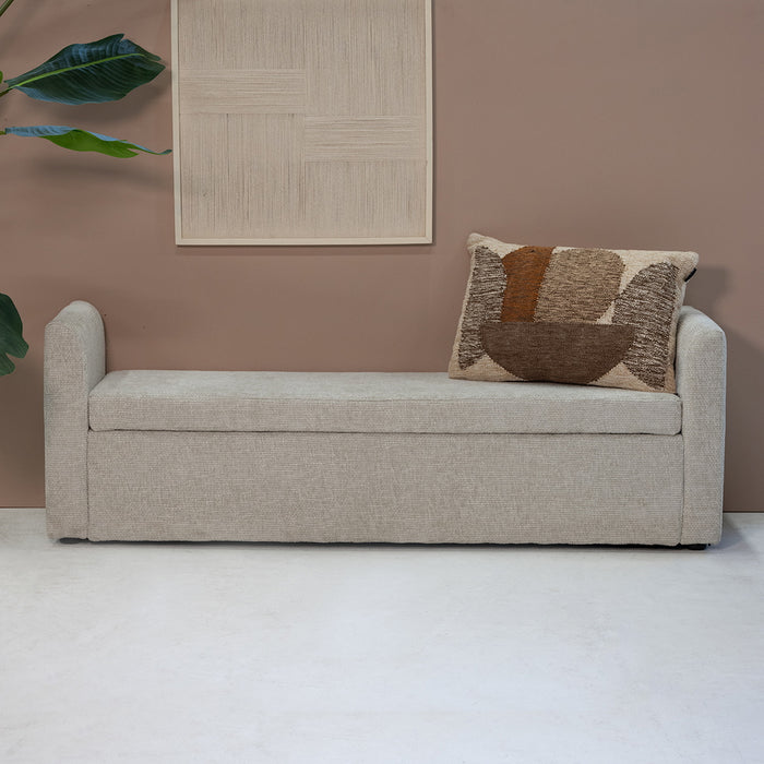Giga Meubel - Opbergbank Stof Beige - 151x45x50cm - Calvin