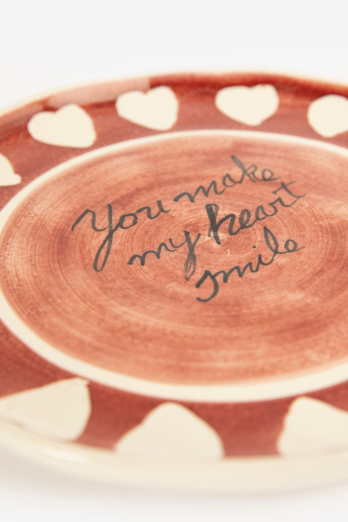 Sissy-Boy Roze dinerbord met hartjes