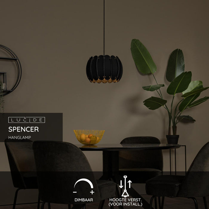 Lucide SPENCER Hanglamp - Zwart