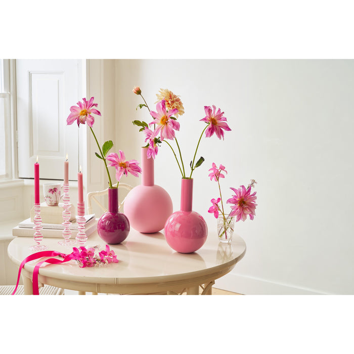 Pip Studio - Kandelaar - Woonaccessoires - Roze - Glas Swirl - 20cm