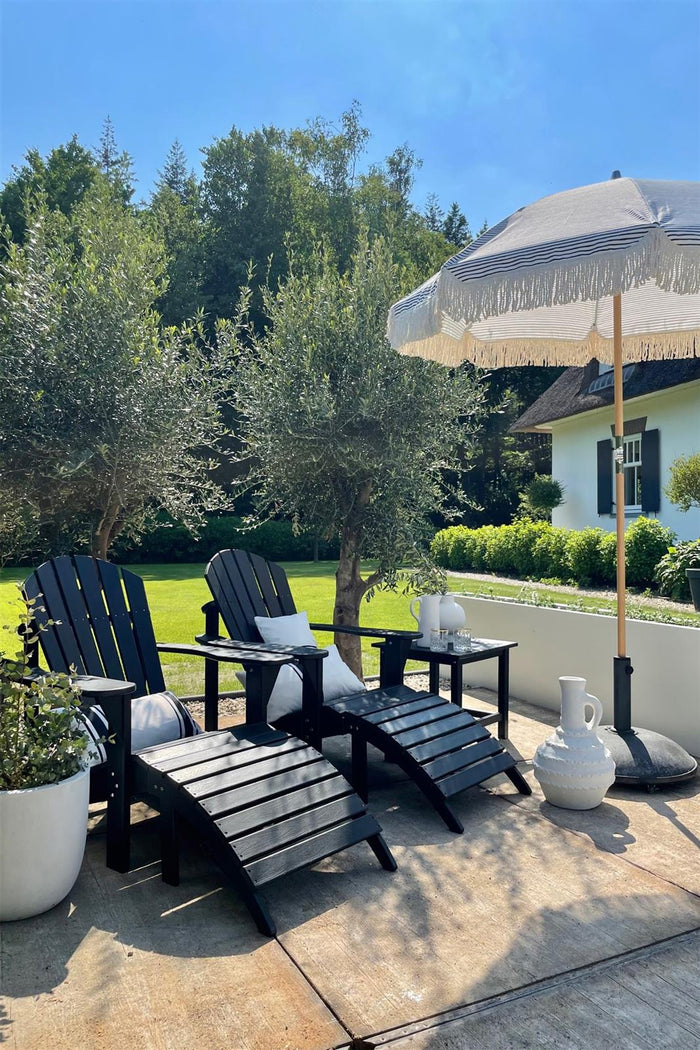 Kunststof adirondack tuinstoel set Montreal zwart