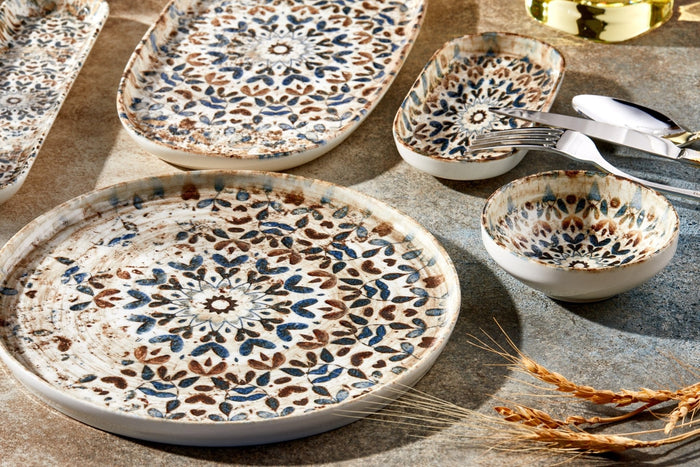 Rinart Dinerbord - Aztec - Porselein - 30 cm - set van 6