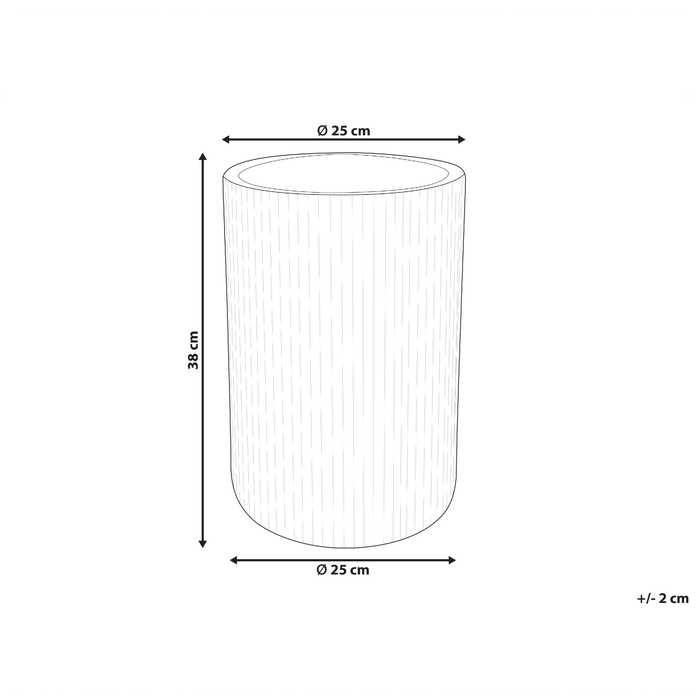 Beliani - EANTIO - Bloempot - 25 x 25 x 38 cm - Zwart - Kleivezels