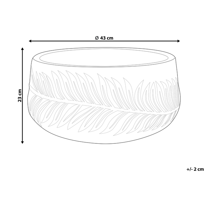 Beliani-FTERO-Bloempot-Gebroken wit-43 x 43 x 23 cm-Kleivezel