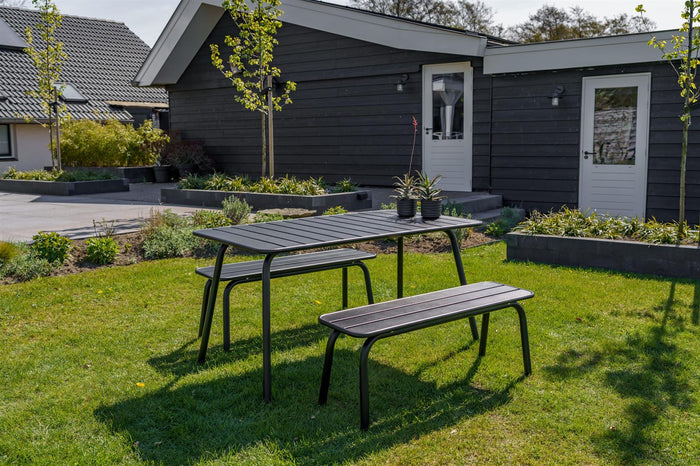 Metalen tuinbank Max 120 cm zwart - zonder rugleuning