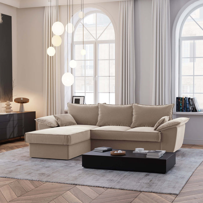 Hoekbanken links SASHA 4 personen Fluweel Beige
