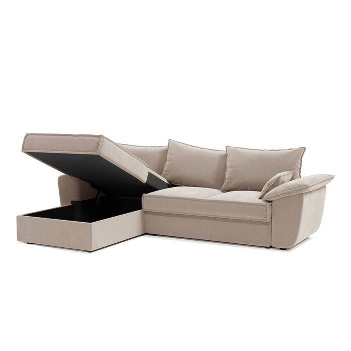 Hoekbanken links SASHA 4 personen Fluweel Beige