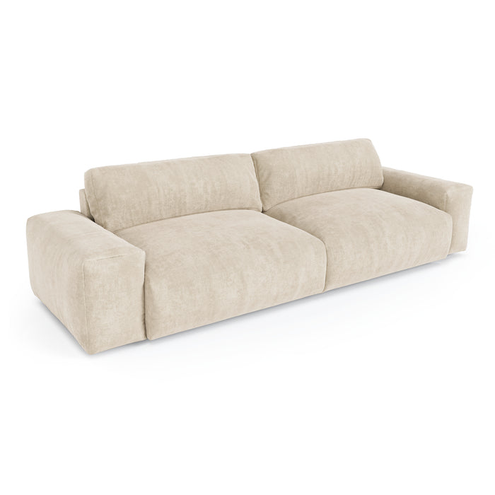 4-zits crèmekleurige fluwelen bank 240cm