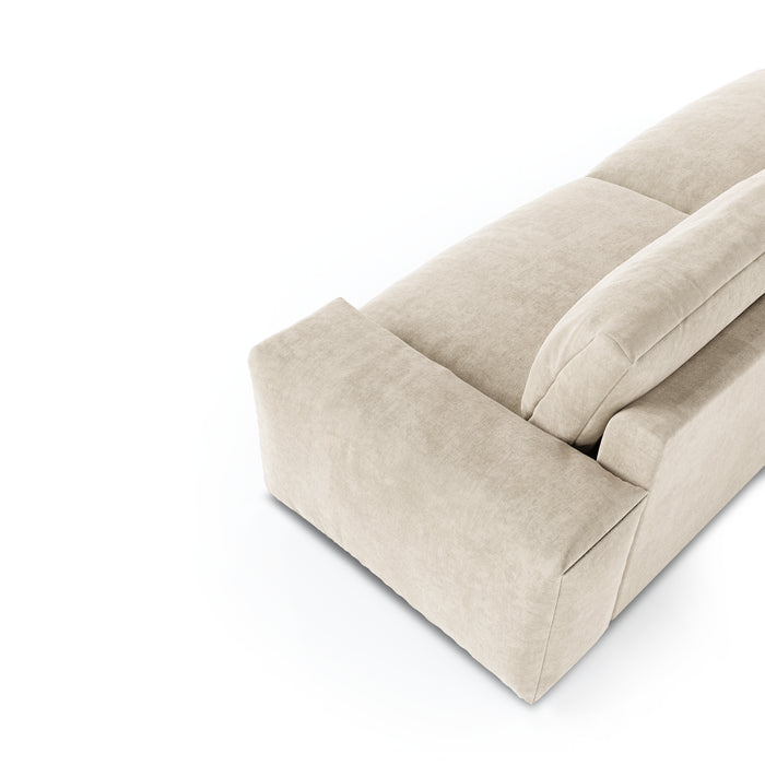 4-zits crèmekleurige fluwelen bank 240cm