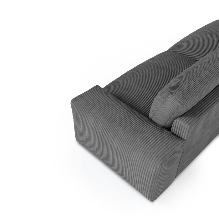 3-zits antraciet grijze corduroy bank 220cm