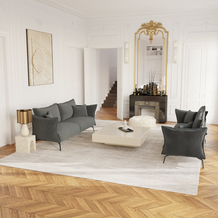 4-zitsbank in grafietgrijs fluweel