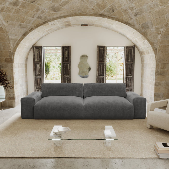 4-zits grafietgrijze fluwelen bank 240cm