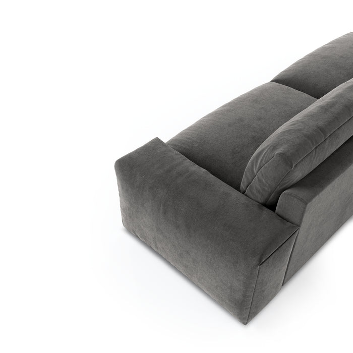 4-zits grafietgrijze fluwelen bank 240cm