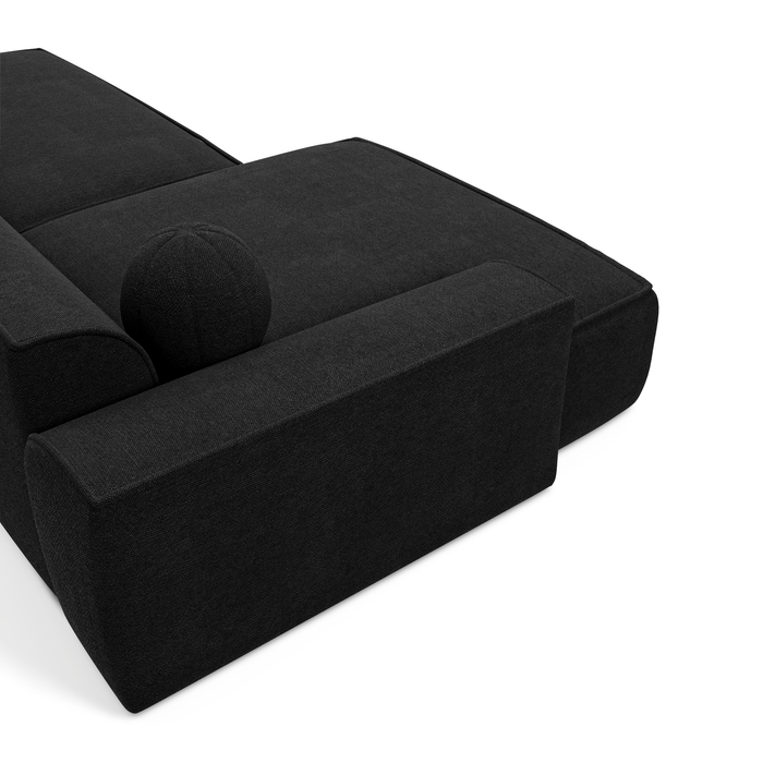 Hoekbanken links ANIA 4 personen Fluweel Donker antraciet