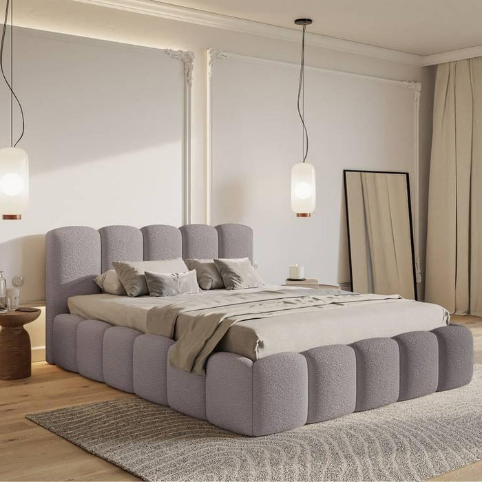 NADUVI Collection Bedframe Chloe bouclé met opbergvak