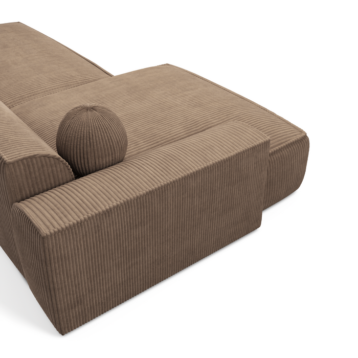 Bank links hoek corduroy taupe 300cm