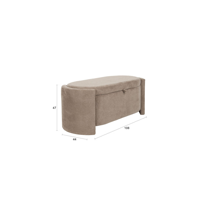 Housecraft Living Miro Bankje met Opbergruimte 108 cm - Grijs