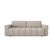 4-zits slaapbank in walnoten kast met beige bouclette stof