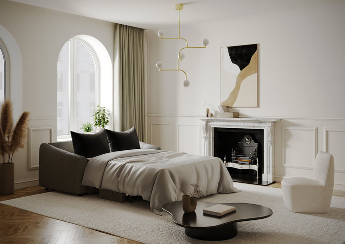 Express slaapbank met grafietgrijze lusmatras, 160 cm