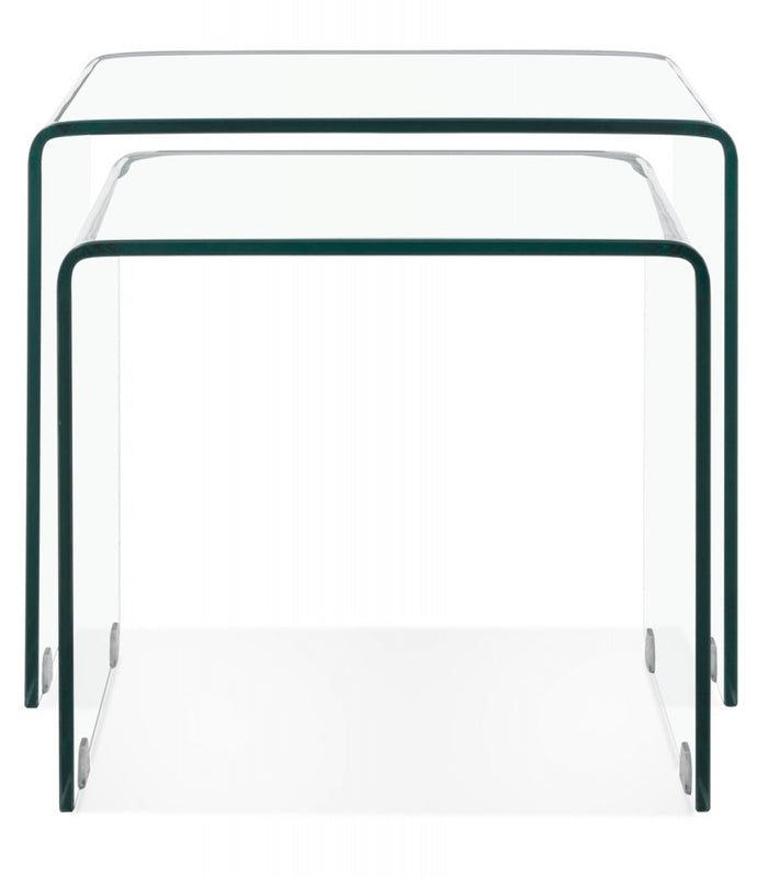ALTEREGO BOBBY Set van 2 design bijzettafels - Transparant