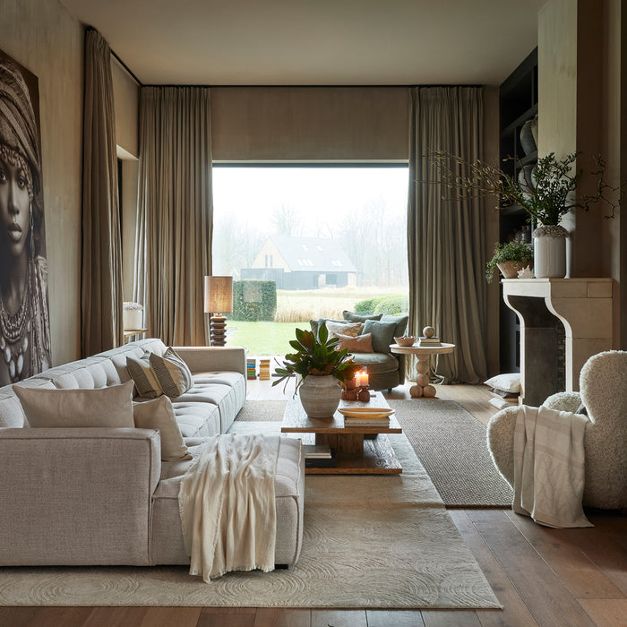 Riviera Maison Plaid Wit - Hannah Decoratie deken 180x130 - Katoen