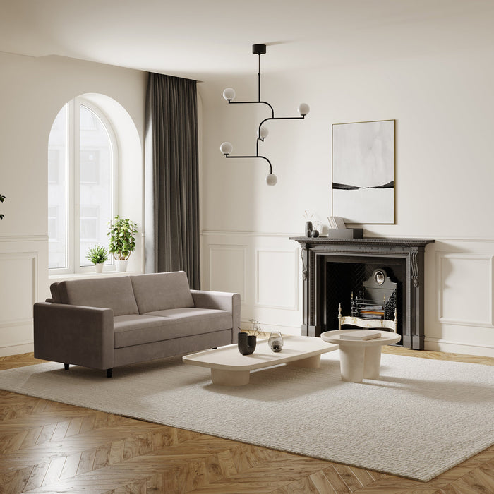 Express slaapbank dunlopillo fluweel beige taupe 140cm