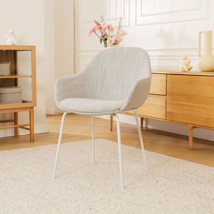 Nolon Nora-Mae Eetkamerstoel Beige Gemêleerd - Armleuning - Witte