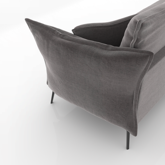 3-zitsbank in grafietgrijs fluweel