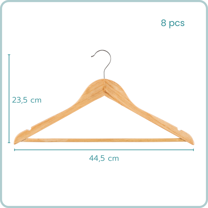 Nordix Kledinghangers Set 8 stuks Hout Kleerhangers