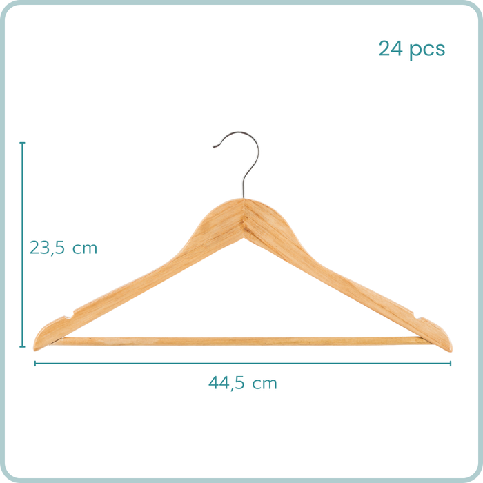 Nordix Kledinghangers Set 24 stuks Hout Kleerhangers