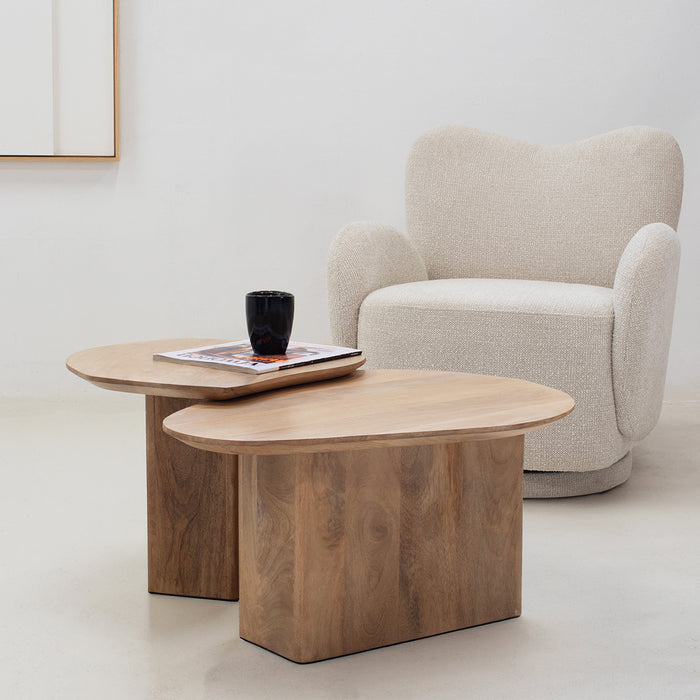 Giga Meubel - Salontafel Naturel - Set Van 2 - 70x60x35cm - Jinte