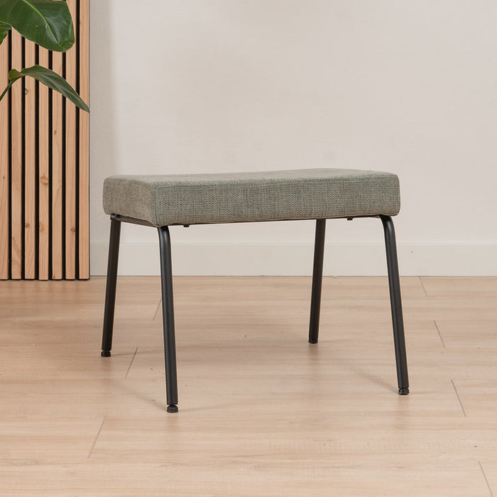 Bronx71 Scandinavische fauteuil en hocker Espen groen gerecyclede stof