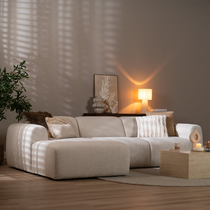 Bronx71 Hoekbank Maine bouclé stof off white links