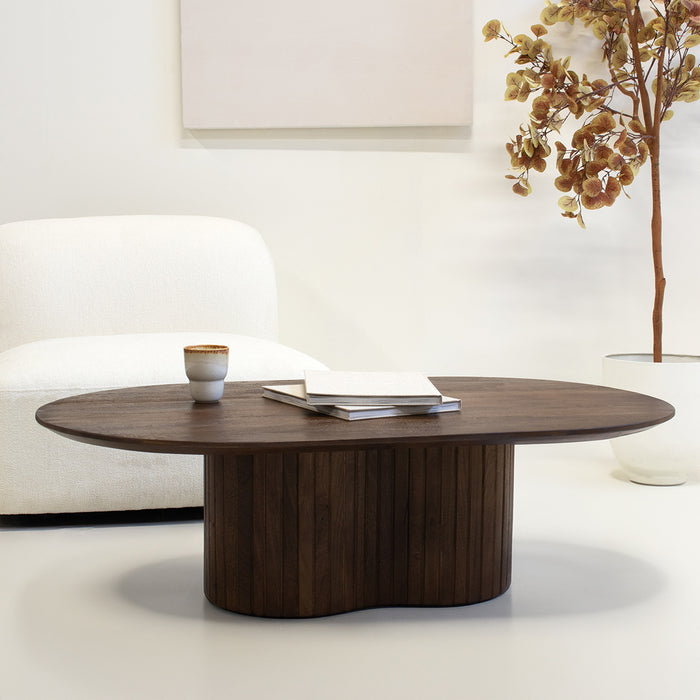 Giga Meubel - Salontafel Ovaal 120cm - Donkerbruin Mangohout - Ava