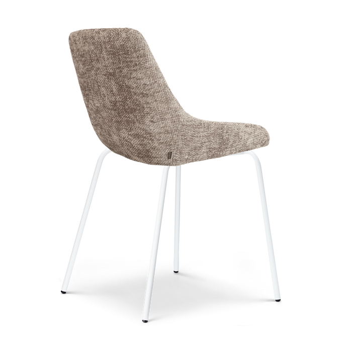 Nolon Nora-Isa Eetkamerstoel Bruin - Stof - Wit Onderstel