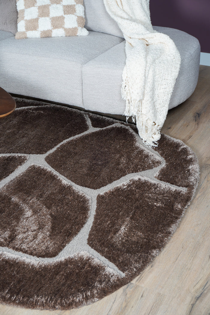 Veer Carpets - Vloerkleed Macy Bruin - Rounded Corners 160 x 230 cm