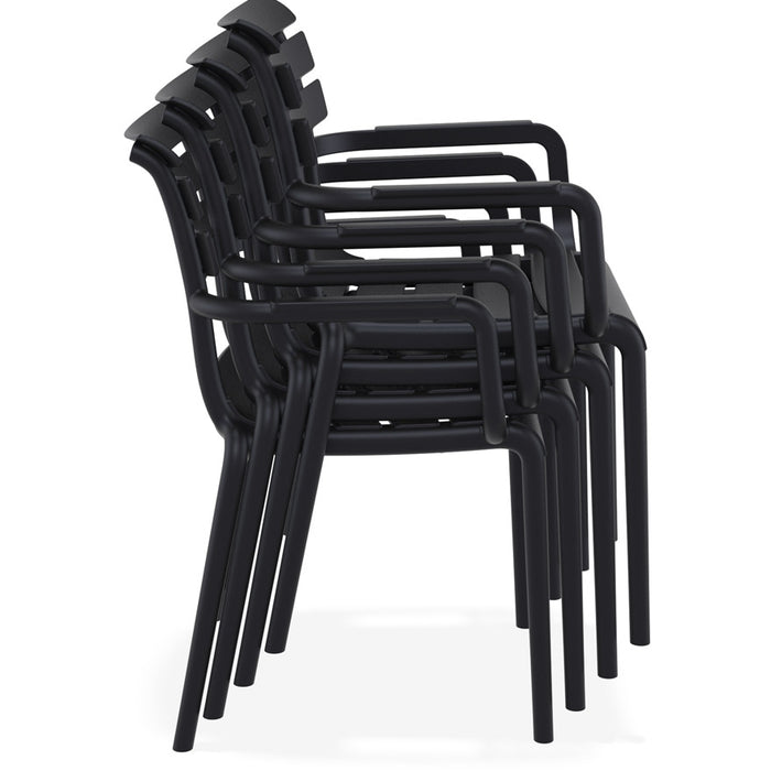 ALTEREGO FLORA Tuinstoel met armleuningen - Zwart