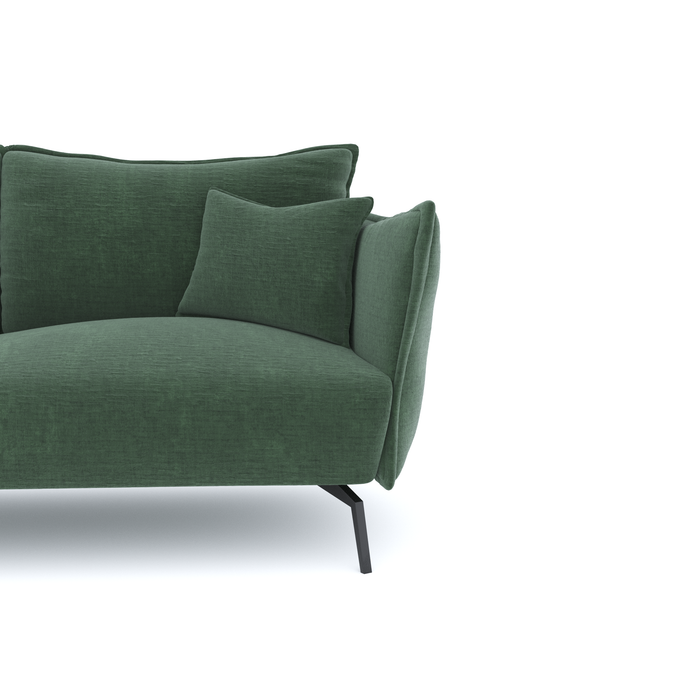 Fluwelen linkerhoekbank met smaragdgroen patroon