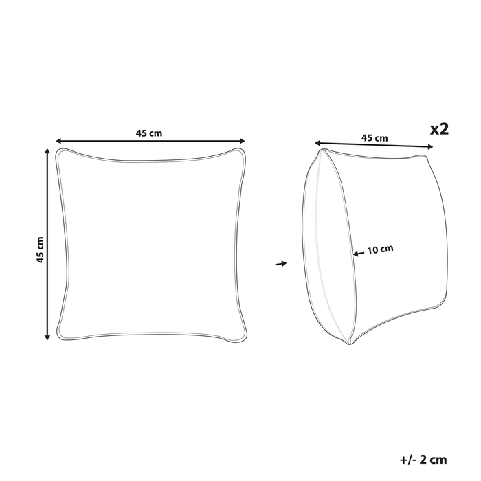 Beliani - LOANO - Sierkussen set van 2 - Wit|Groen - Polyester