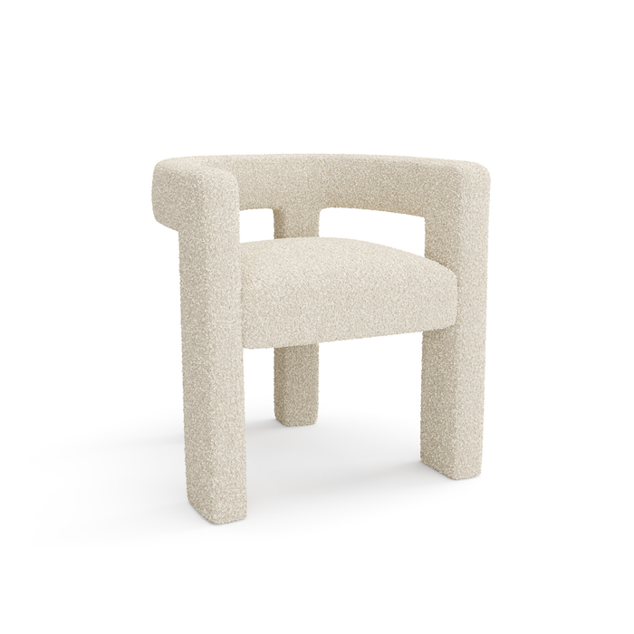 Eetkamerstoel beige bouclette