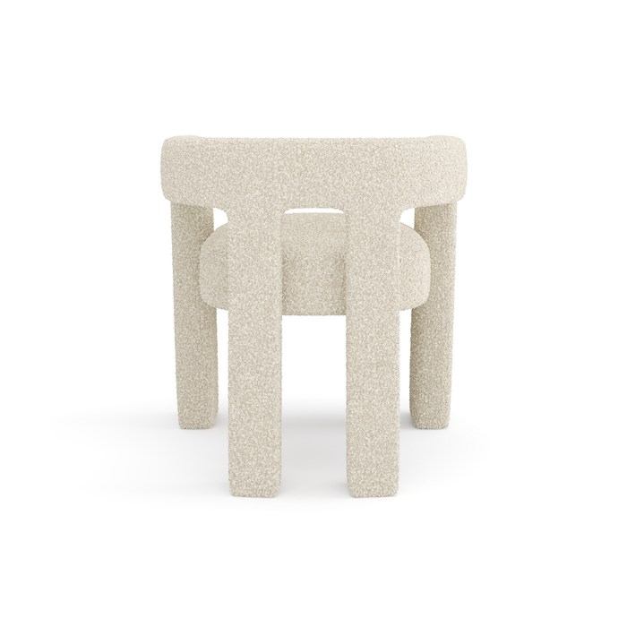 Eetkamerstoel beige bouclette