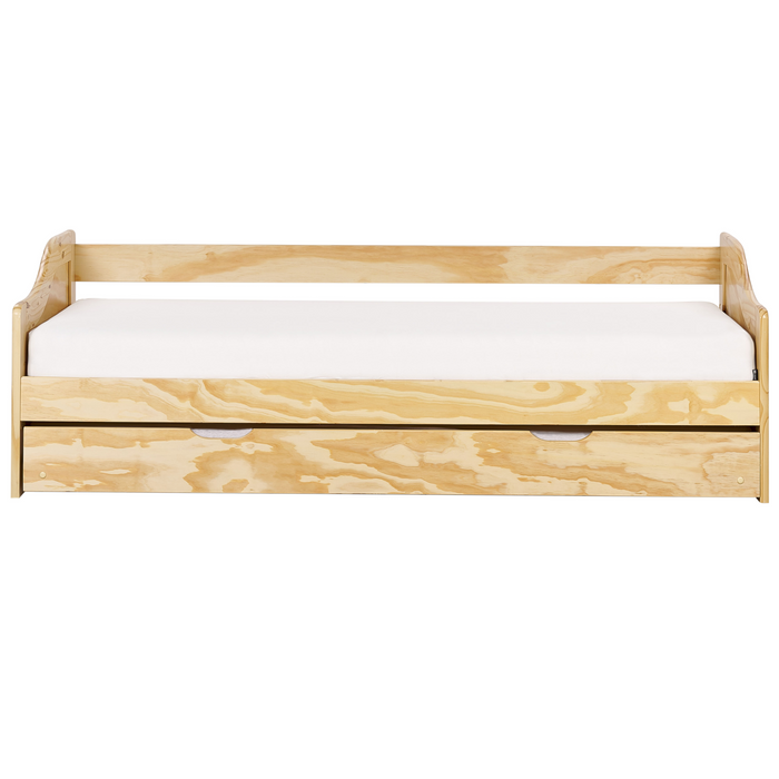 Beliani - LUNERAY - Onderschuifbed - Lichtbruin - 90 x 200 cm - Hout